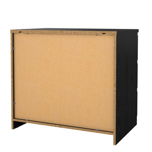 Cassettiera Kajiki, Settimino multiuso, Comò camera da letto, Mobile con cassetti, 77x50 h68 cm, Nero