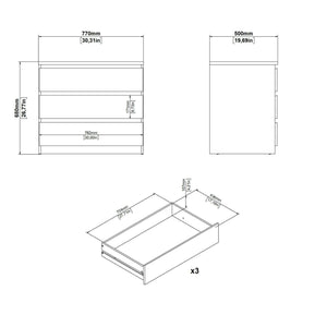 Cassettiera Kajiki, Settimino multiuso, Comò camera da letto, Mobile con cassetti, 77x50 h68 cm, Nero