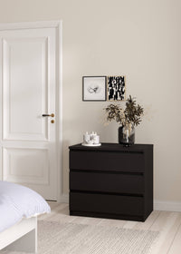 Cassettiera Kajiki, Settimino multiuso, Comò camera da letto, Mobile con cassetti, 77x50 h68 cm, Nero