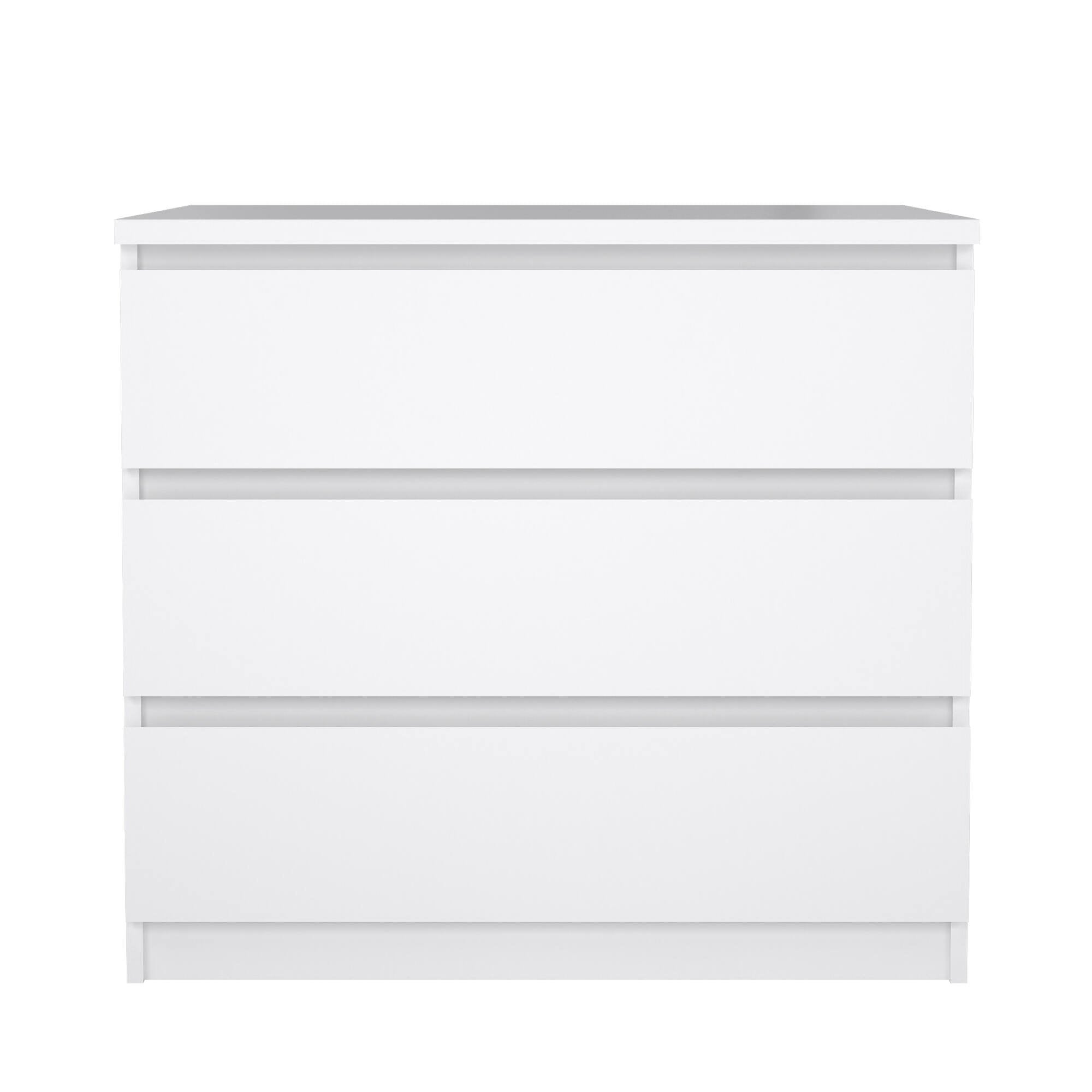 Cassettiera Kajiki, Settimino multiuso, Comò camera da letto, Mobile con cassetti, 77x50 h68 cm, Bianco lucido