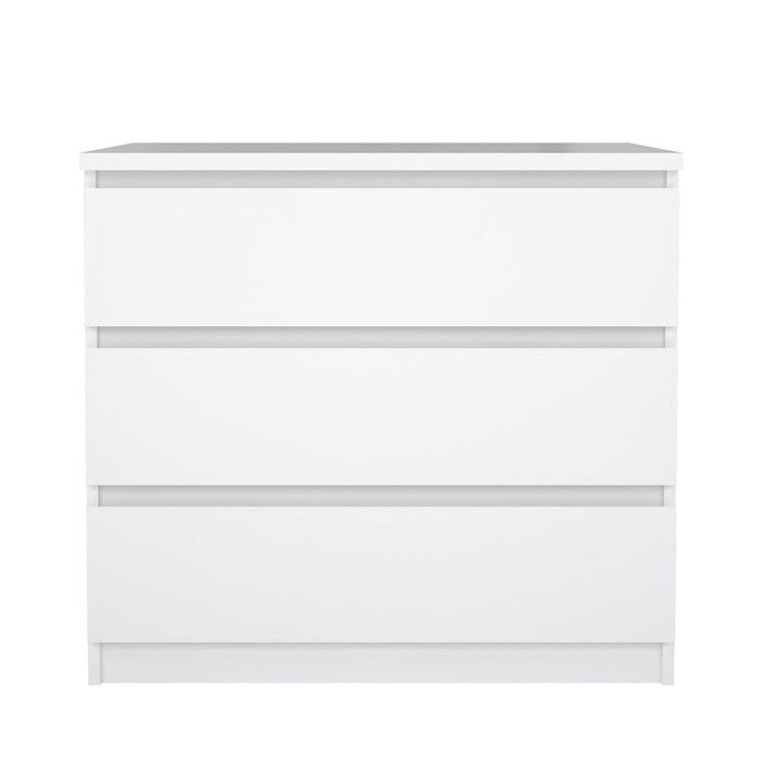 Cassettiera Kajiki, Settimino multiuso, Comò camera da letto, Mobile con cassetti, 77x50 h68 cm, Bianco lucido