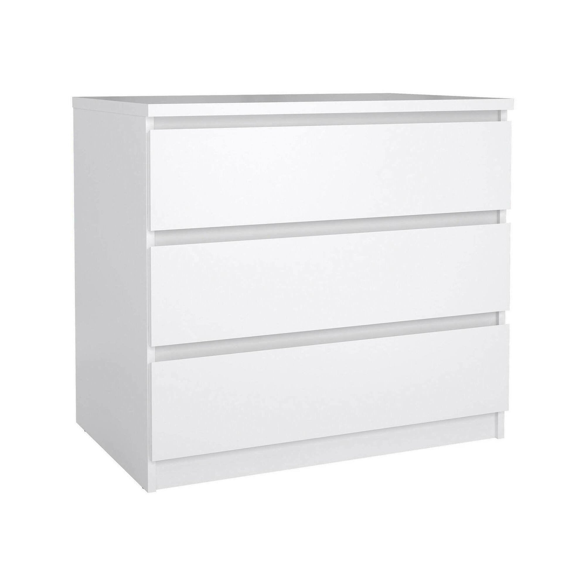 Cassettiera Kajiki, Settimino multiuso, Comò camera da letto, Mobile con cassetti, 77x50 h68 cm, Bianco lucido