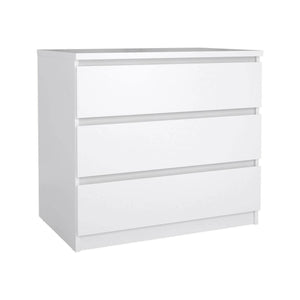 Cassettiera Kajiki, Settimino multiuso, Comò camera da letto, Mobile con cassetti, 77x50 h68 cm, Bianco lucido