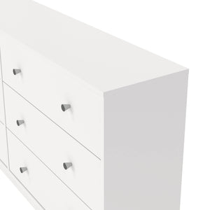 Credenza Rick, Buffet da soggiorno, Madia da salotto, Dispensa da cucina, 143x30 h68 cm, Bianco