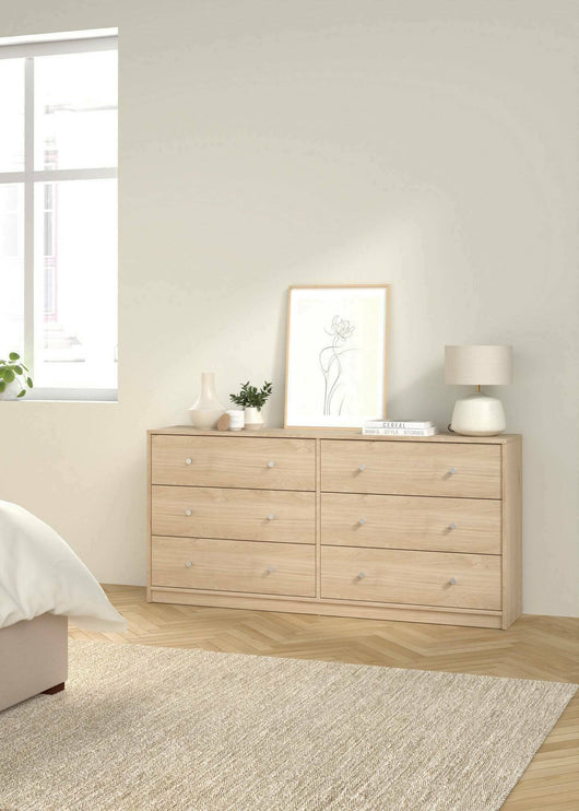 Credenza Rick, Buffet da soggiorno, Madia da salotto, Dispensa da cucina, 143x30 h68 cm, Rovere