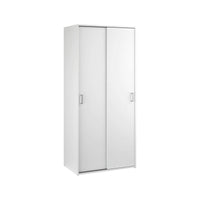 Guardaroba 2 ante Cindy, Mobile camera da letto, Cabina armadio portabiti, Armadio appendiabiti, 78x48 h175 cm, Bianco