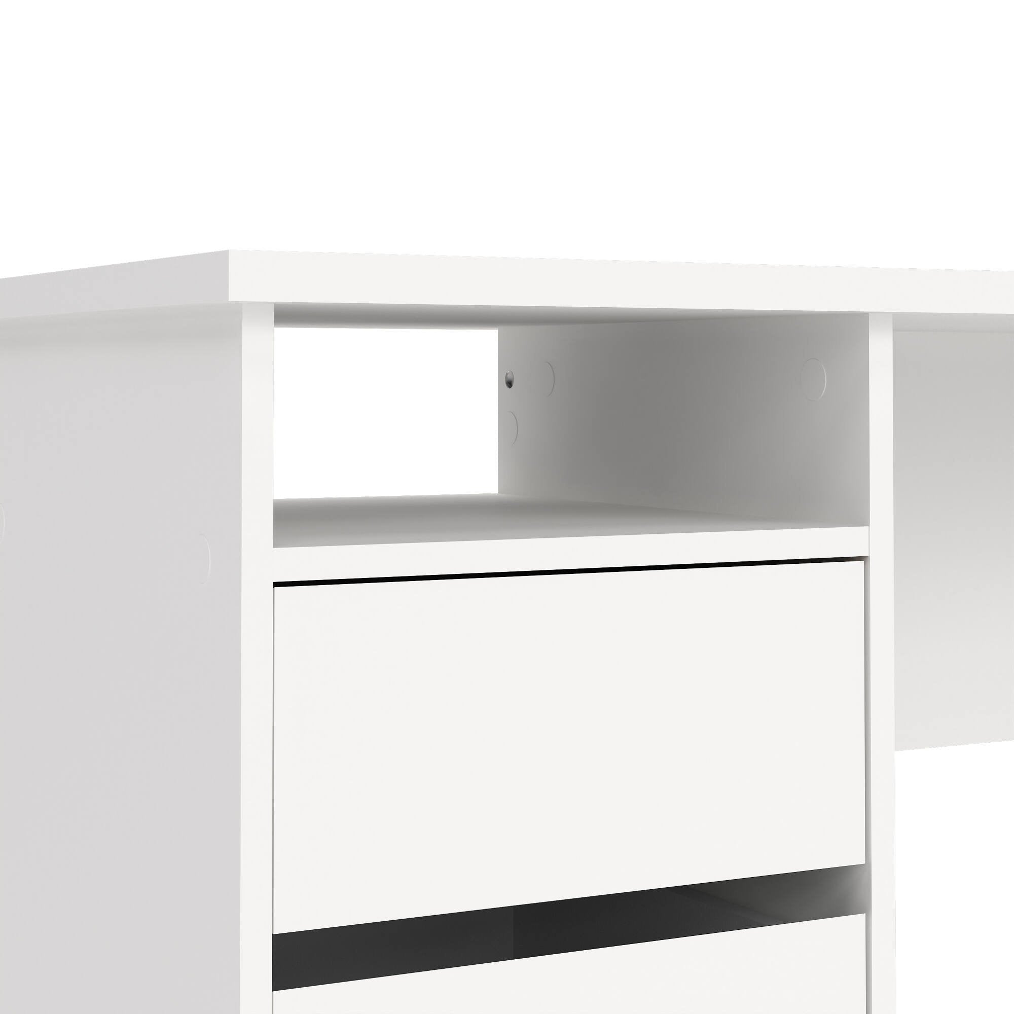 Scrivania Huaning, Scrittoio multiuso, Tavolo per ufficio porta PC, Piano di lavoro, 110x49 h76 cm, Bianco