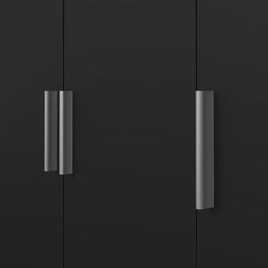 Guardaroba 3 ante Albacore, Mobile camera da letto, Cabina armadio portabiti, Armadio appendiabiti, 118x50 h201 cm, Nero