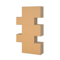 Libreria Acetosella, Scaffale da ufficio, Mobile portalibri, Biblioteca, 96x32 h166 cm, Rovere e Bianco lucido