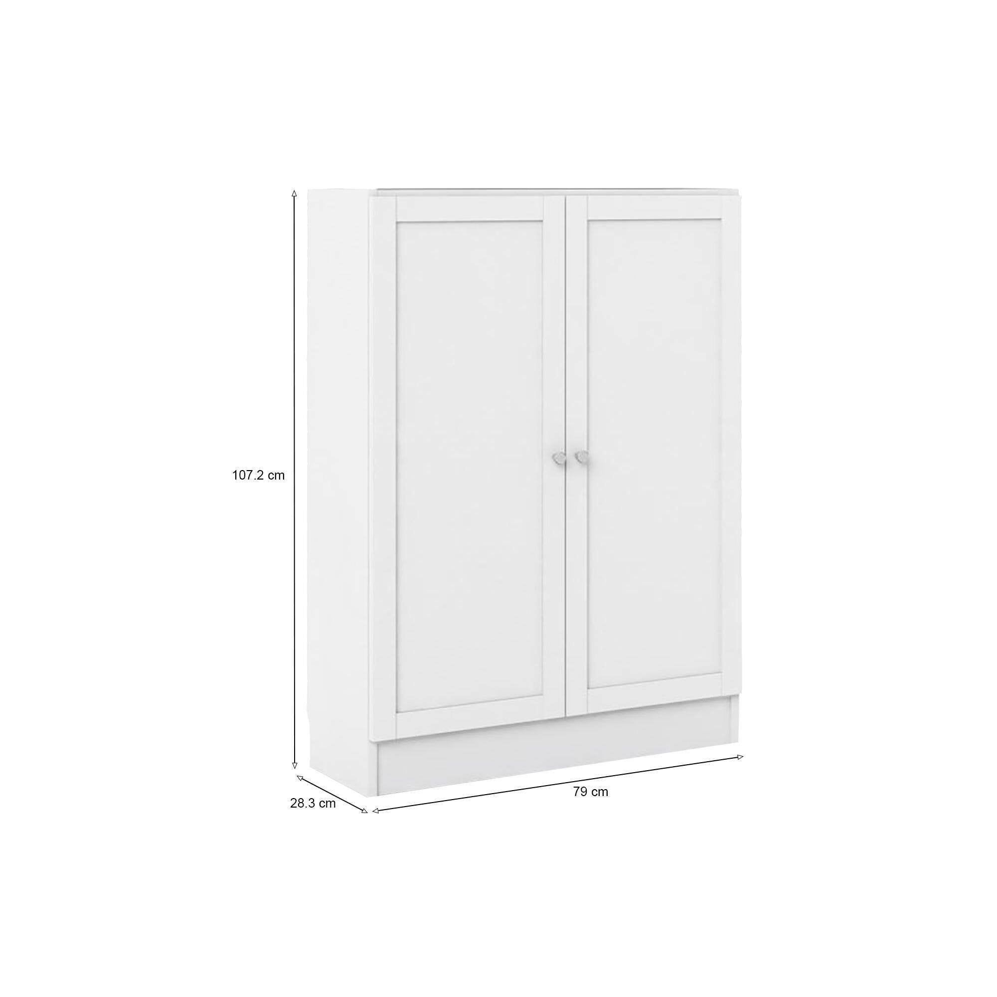 Scarpiera Sanba, Mobile portascarpe, Armadio da ingresso multiuso, Mobiletto per calzature, 79x28 h107 cm, Bianco