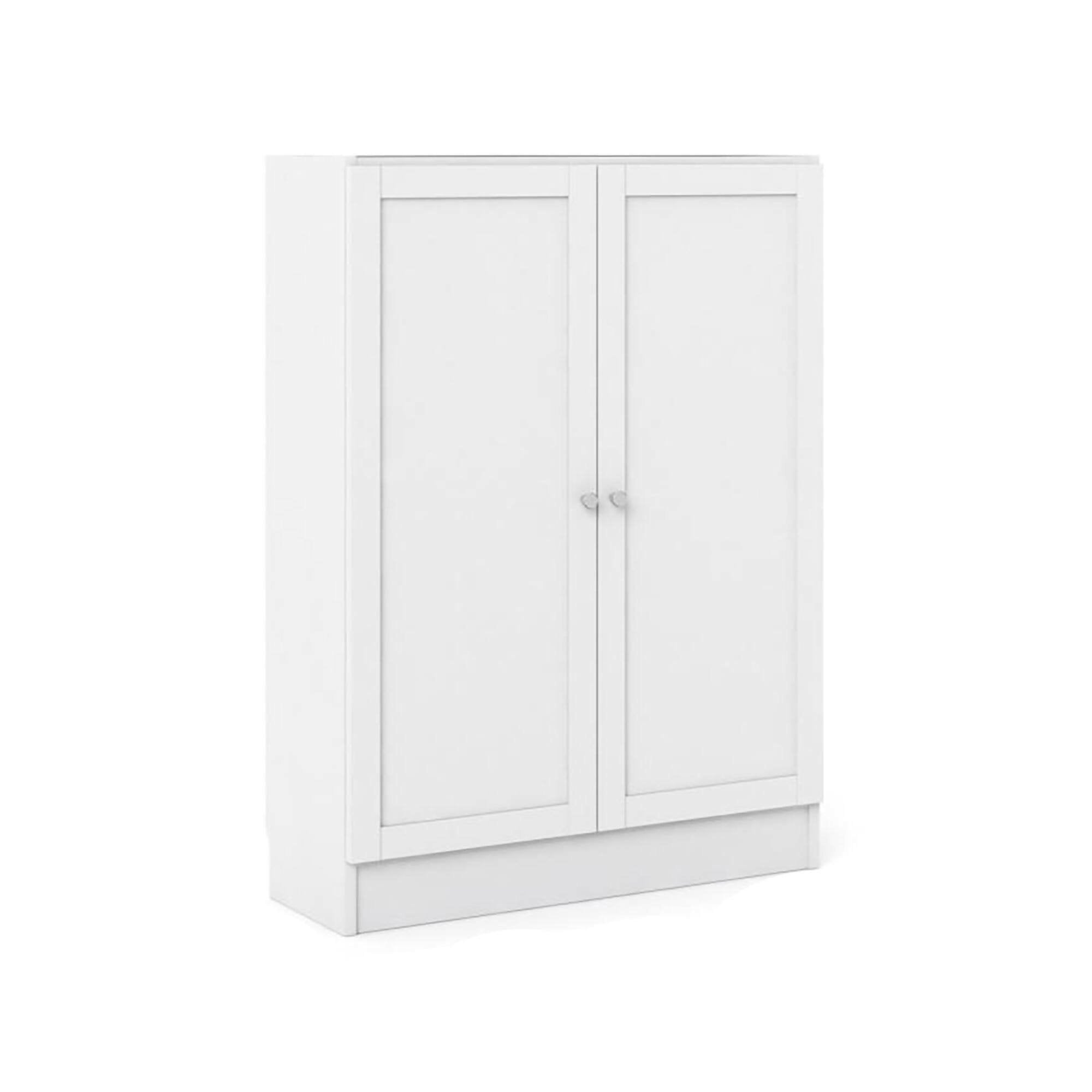Scarpiera Sanba, Mobile portascarpe, Armadio da ingresso multiuso, Mobiletto per calzature, 79x28 h107 cm, Bianco