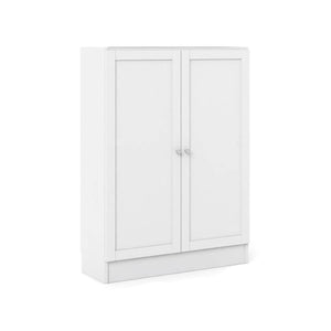 Scarpiera Sanba, Mobile portascarpe, Armadio da ingresso multiuso, Mobiletto per calzature, 79x28 h107 cm, Bianco
