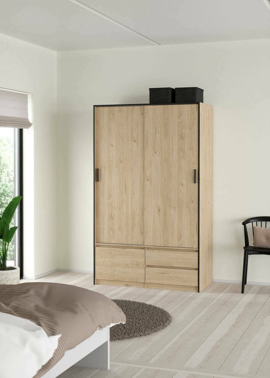 Armadio multiuso grande Bedollo, Mobile multifunzionale, Mobiletto scarpiera, Guardaroba porta scarpe, 121x60 h200 cm, Rovere