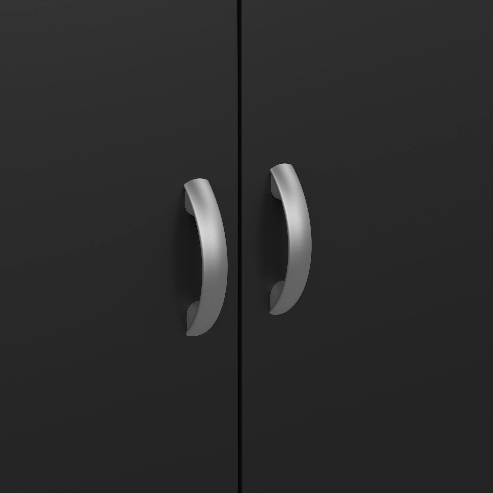 Scarpiera Erinni, Mobile portascarpe, Armadio da ingresso multiuso, Mobiletto per calzature, 69x35 h170 cm, Nero