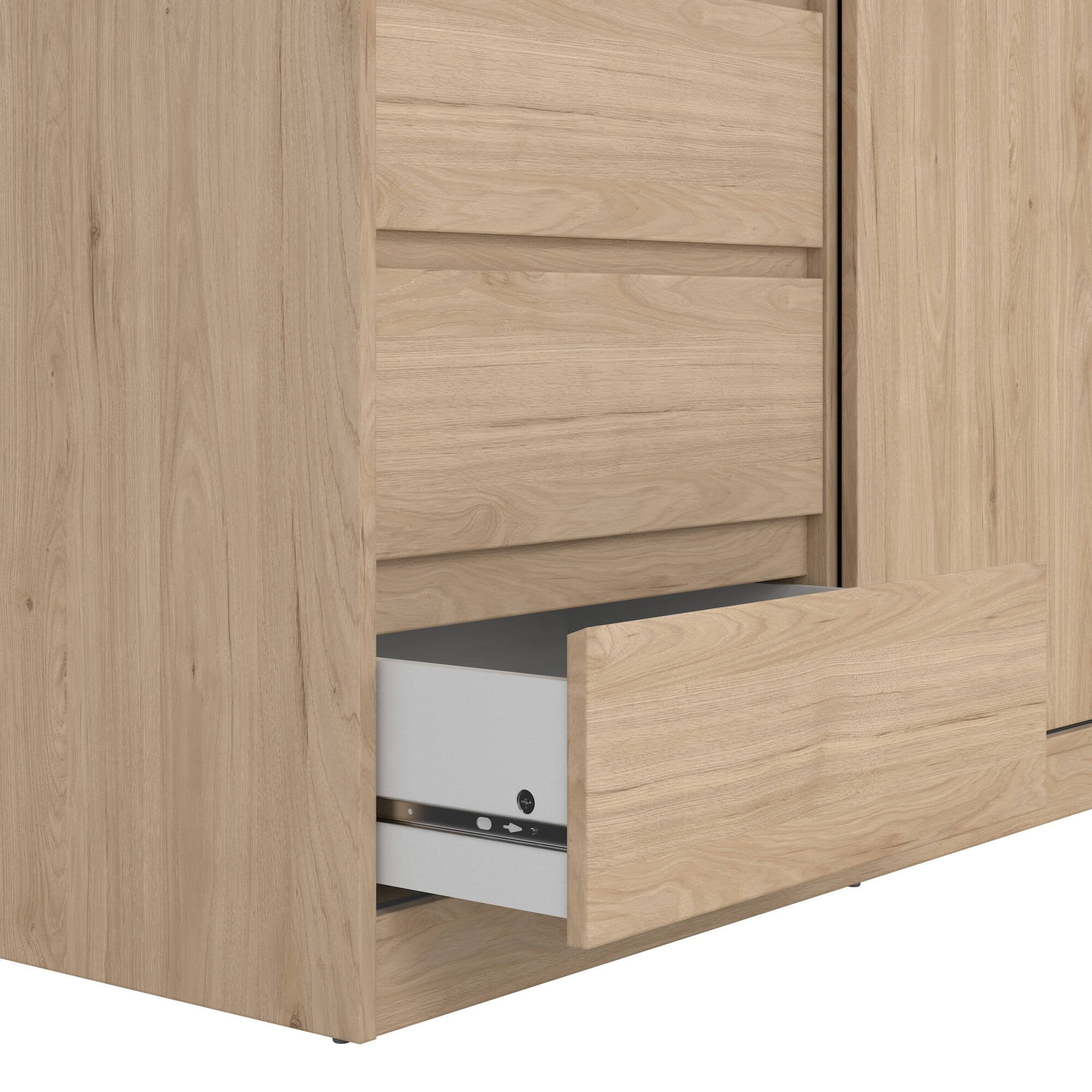 Guardaroba 2 ante Sanjose, Mobile camera da letto, Cabina armadio portabiti, Armadio appendiabiti, 119x60 h200 cm, Rovere