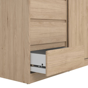 Guardaroba 2 ante Sanjose, Mobile camera da letto, Cabina armadio portabiti, Armadio appendiabiti, 119x60 h200 cm, Rovere