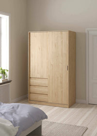 Guardaroba 2 ante Sanjose, Mobile camera da letto, Cabina armadio portabiti, Armadio appendiabiti, 119x60 h200 cm, Rovere