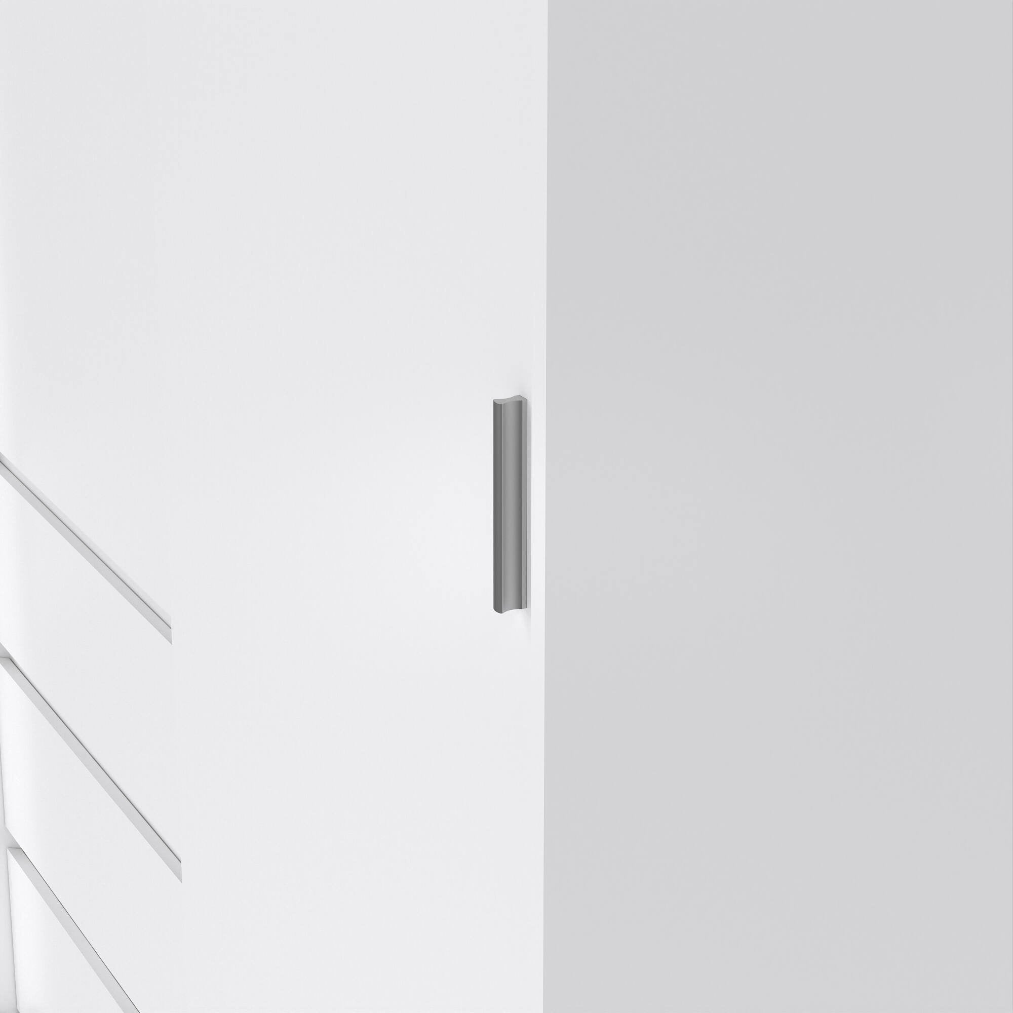 Guardaroba 2 ante Sanjose, Mobile camera da letto, Cabina armadio portabiti, Armadio appendiabiti, 119x60 h200 cm, Bianco lucido