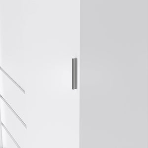 Guardaroba 2 ante Sanjose, Mobile camera da letto, Cabina armadio portabiti, Armadio appendiabiti, 119x60 h200 cm, Bianco lucido