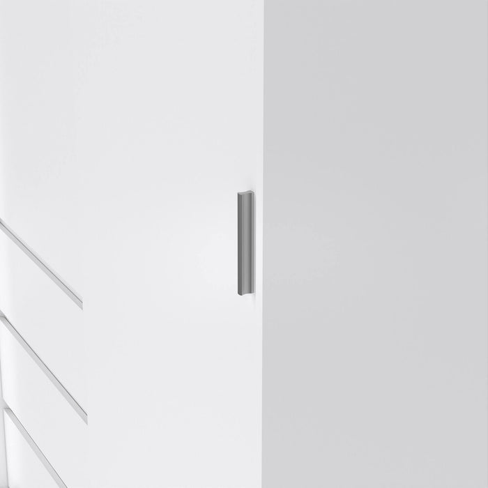 Guardaroba 2 ante Sanjose, Mobile camera da letto, Cabina armadio portabiti, Armadio appendiabiti, 119x60 h200 cm, Bianco lucido