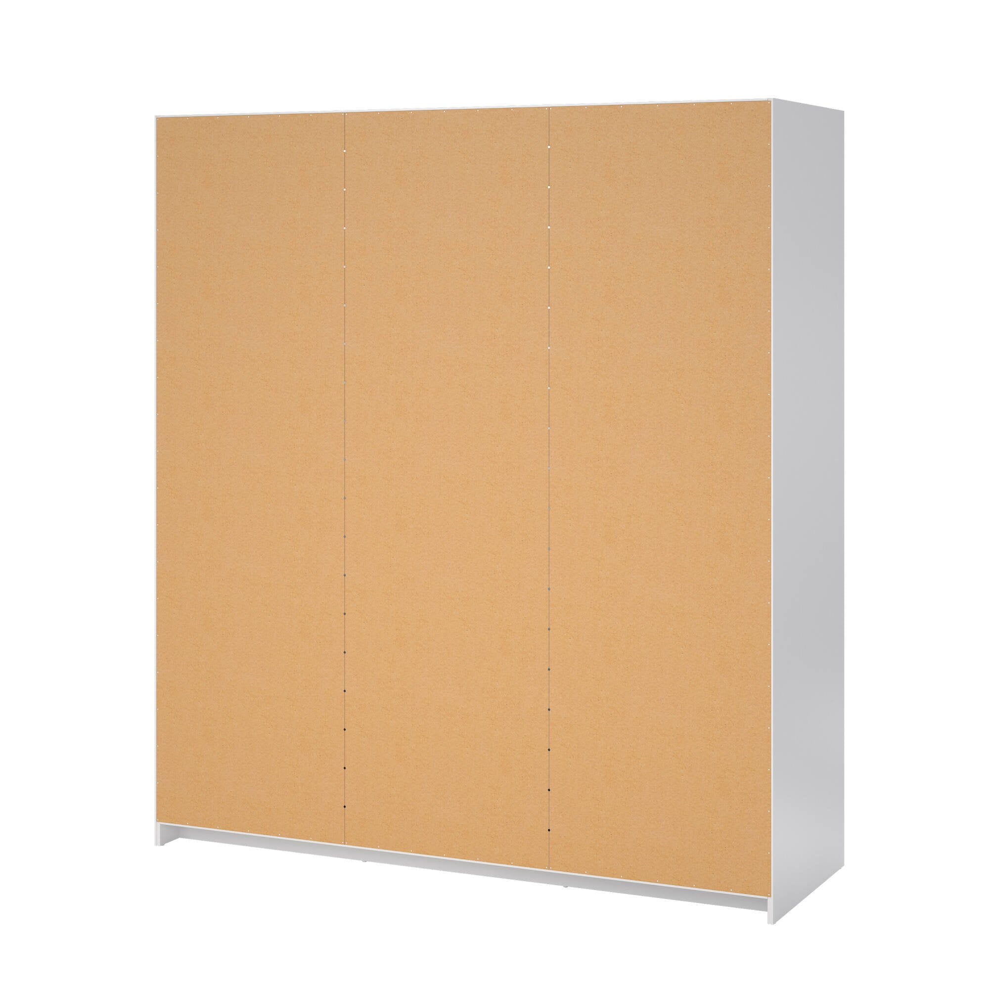 Guardaroba 3 ante Mathieu, Mobile camera da letto, Cabina armadio portabiti, Armadio appendiabiti, 177x60 h200 cm, Bianco lucido