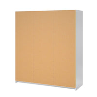 Guardaroba 3 ante Mathieu, Mobile camera da letto, Cabina armadio portabiti, Armadio appendiabiti, 177x60 h200 cm, Bianco lucido