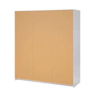 Guardaroba 3 ante Mathieu, Mobile camera da letto, Cabina armadio portabiti, Armadio appendiabiti, 177x60 h200 cm, Bianco lucido