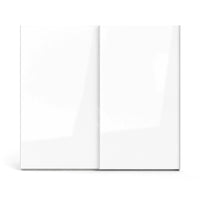 Guardaroba 2 ante Badesse, Mobile camera da letto, Cabina armadio portabiti, Armadio appendiabiti, 243x61 h220 cm, Bianco lucido