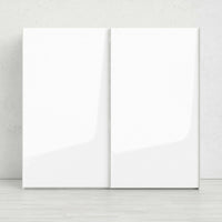 Guardaroba 2 ante Badesse, Mobile camera da letto, Cabina armadio portabiti, Armadio appendiabiti, 243x61 h220 cm, Bianco lucido