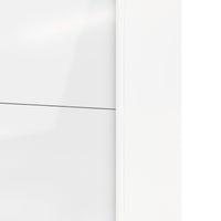 Guardaroba 2 ante Badesse, Mobile camera da letto, Cabina armadio portabiti, Armadio appendiabiti, 182x62 h220 cm, Bianco lucido