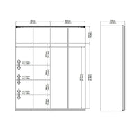 Guardaroba 2 ante Badesse, Mobile camera da letto, Cabina armadio portabiti, Armadio appendiabiti, 182x62 h220 cm, Bianco lucido