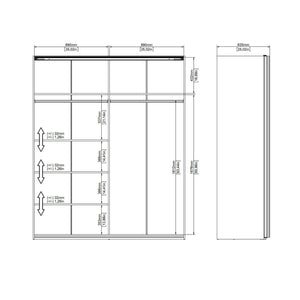 Guardaroba 2 ante Badesse, Mobile camera da letto, Cabina armadio portabiti, Armadio appendiabiti, 182x62 h220 cm, Bianco lucido