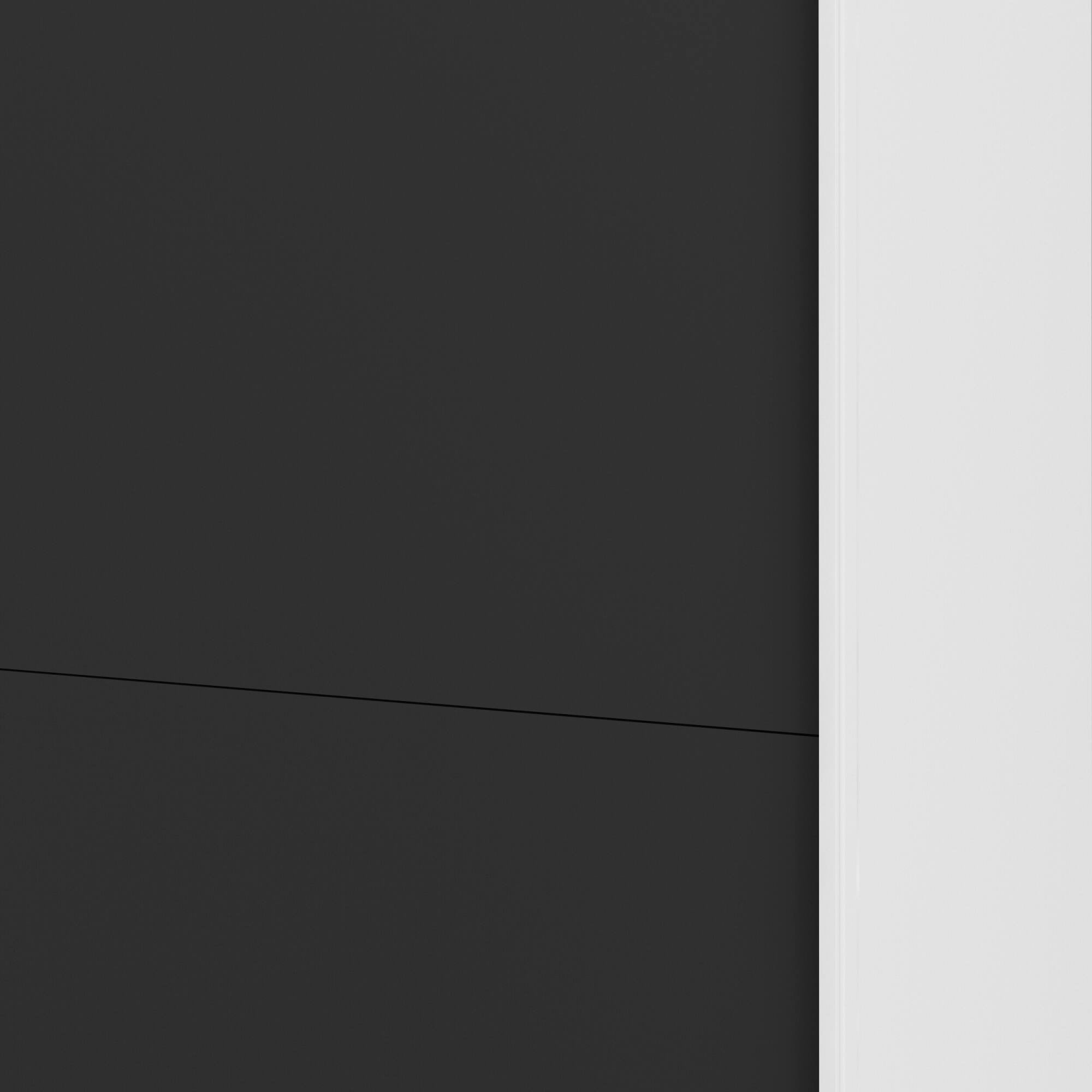 Guardaroba 2 ante Kauri, Mobile camera da letto, Cabina armadio portabiti, Armadio appendiabiti, 243x61 h220 cm, Bianco e Nero