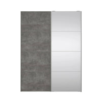 Guardaroba 2 ante Seraphine, Mobile camera da letto, Cabina armadio portabiti, Armadio appendiabiti, 150x61 h200 cm, Bianco e Grigio