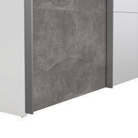 Guardaroba 2 ante Seraphine, Mobile camera da letto, Cabina armadio portabiti, Armadio appendiabiti, 150x61 h200 cm, Bianco e Grigio