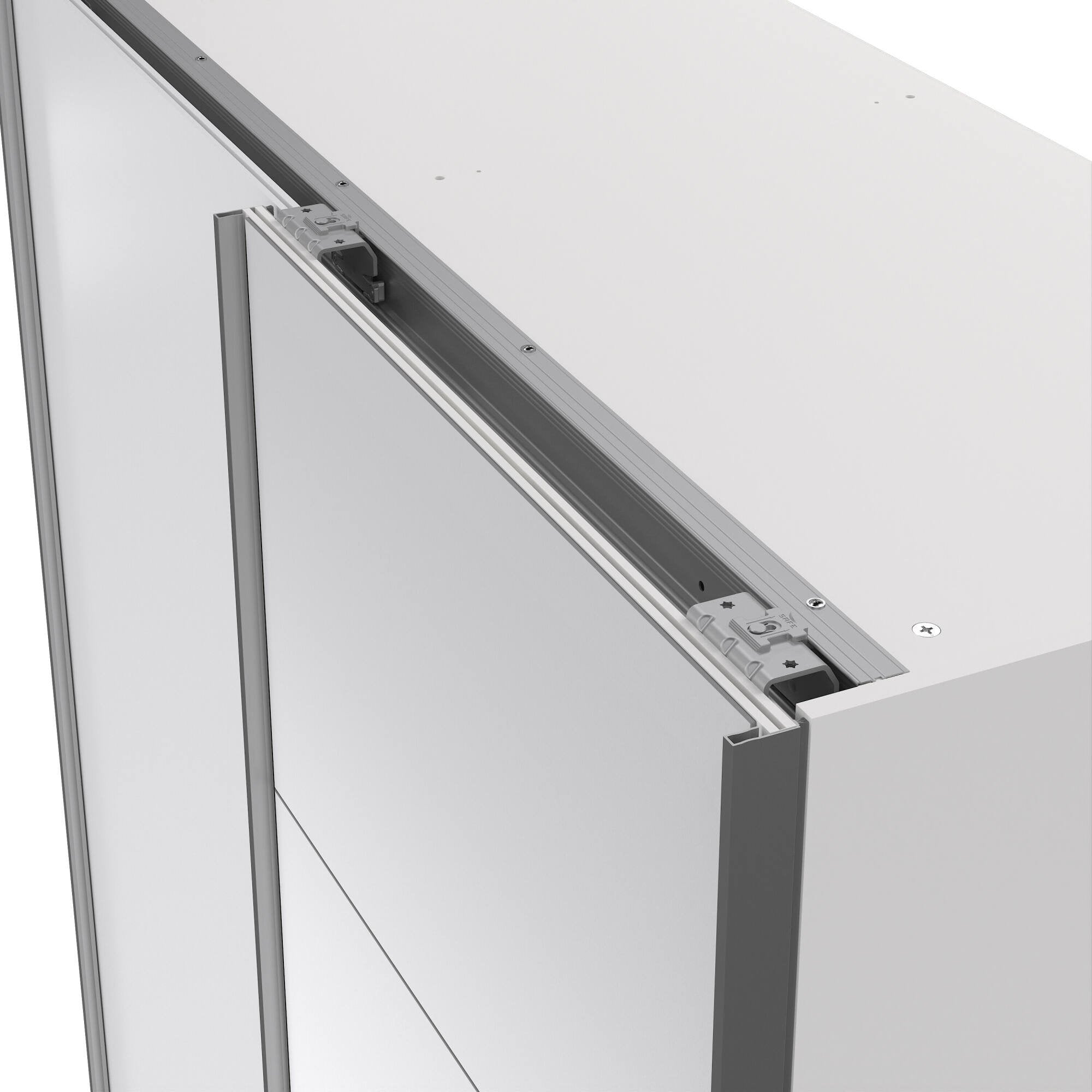 Guardaroba 2 ante Seraphine, Mobile camera da letto, Cabina armadio portabiti, Armadio appendiabiti, 150x61 h200 cm, Bianco lucido