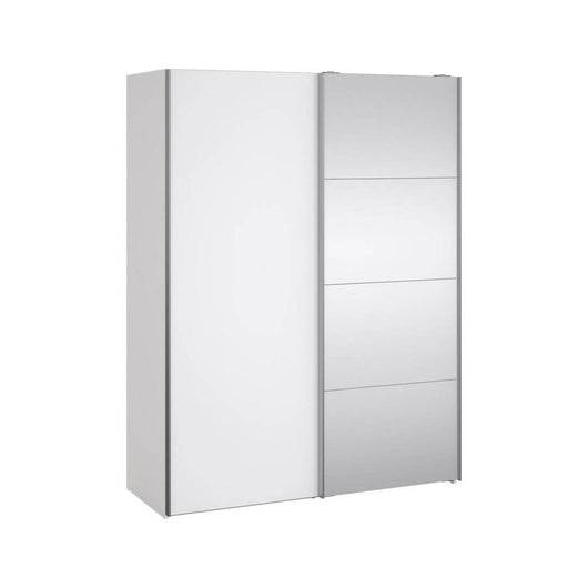 Guardaroba 2 ante Seraphine, Mobile camera da letto, Cabina armadio portabiti, Armadio appendiabiti, 150x61 h200 cm, Bianco lucido