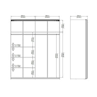 Guardaroba 2 ante Taxus, Mobile camera da letto, Cabina armadio portabiti, Armadio appendiabiti, 182x61 h220 cm, Bianco e Nero