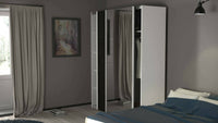 Guardaroba 2 ante Taxus, Mobile camera da letto, Cabina armadio portabiti, Armadio appendiabiti, 182x61 h220 cm, Bianco e Nero