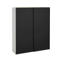 Guardaroba 2 ante Taxus, Mobile camera da letto, Cabina armadio portabiti, Armadio appendiabiti, 182x61 h220 cm, Bianco e Nero