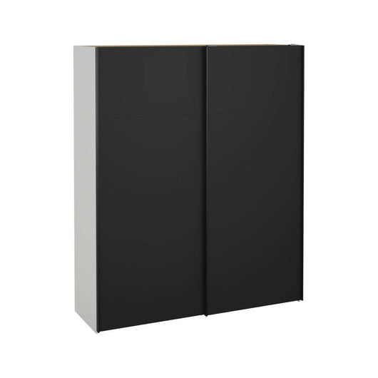 Guardaroba 2 ante Taxus, Mobile camera da letto, Cabina armadio portabiti, Armadio appendiabiti, 182x61 h220 cm, Bianco e Nero