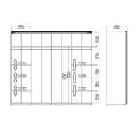 Guardaroba 2 ante Catalina, Mobile camera da letto, Cabina armadio portabiti, Armadio appendiabiti, 243x61 h220 cm, Bianco e Nero