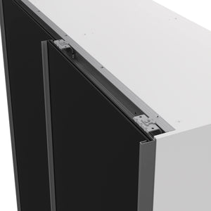 Guardaroba 2 ante Maurice, Mobile camera da letto, Cabina armadio portabiti, Armadio appendiabiti, 150x61 h200 cm, Bianco e Nero