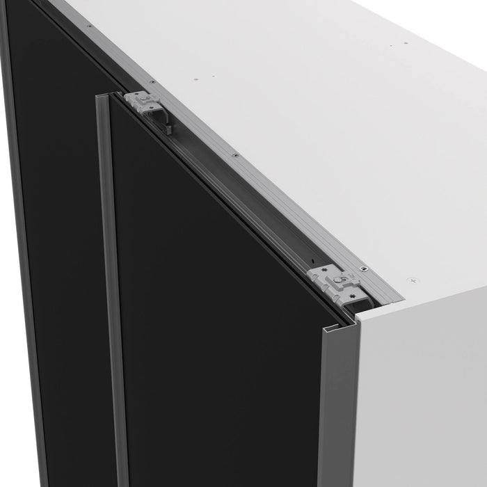 Guardaroba 2 ante Maurice, Mobile camera da letto, Cabina armadio portabiti, Armadio appendiabiti, 150x61 h200 cm, Bianco e Nero