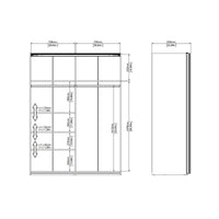 Guardaroba 2 ante Maurice, Mobile camera da letto, Cabina armadio portabiti, Armadio appendiabiti, 150x61 h200 cm, Bianco e Nero