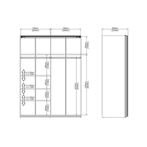 Guardaroba 2 ante Maurice, Mobile camera da letto, Cabina armadio portabiti, Armadio appendiabiti, 150x61 h200 cm, Bianco e Nero