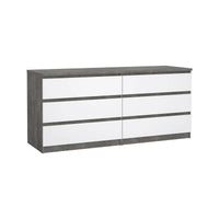 Credenza Abacadabra, Buffet da soggiorno, Madia da salotto, Dispensa da cucina, 154x50 h70 cm, Cemento e Bianco lucido
