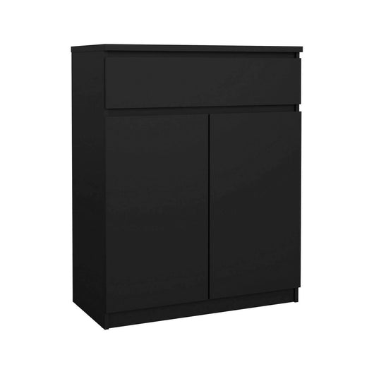 Credenza Genziana, Buffet da soggiorno, Madia da salotto, Dispensa da cucina, 80x40 h100 cm, Nero