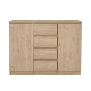 Credenza Angelika, Buffet da soggiorno, Madia da salotto, Dispensa da cucina, 121x50 h91 cm, Rovere