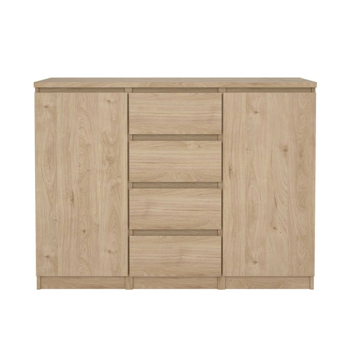 Credenza Angelika, Buffet da soggiorno, Madia da salotto, Dispensa da cucina, 121x50 h91 cm, Rovere